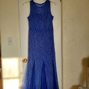 Blue and gold formal dress